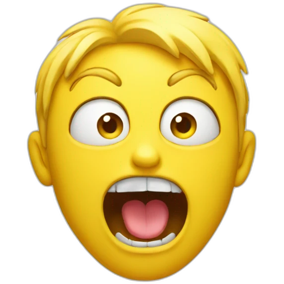 Yellow face screaming emoji