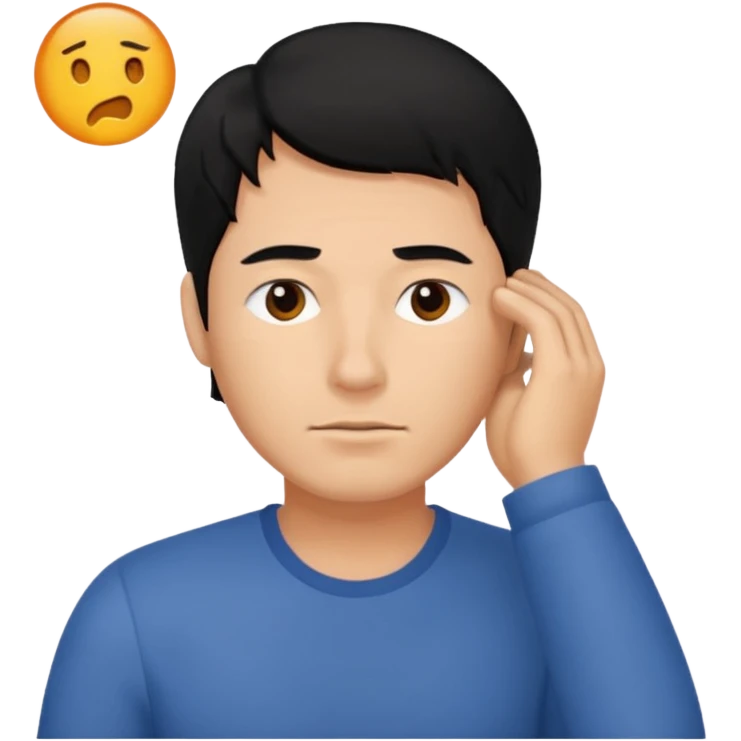 Sleepy man black hair emoji