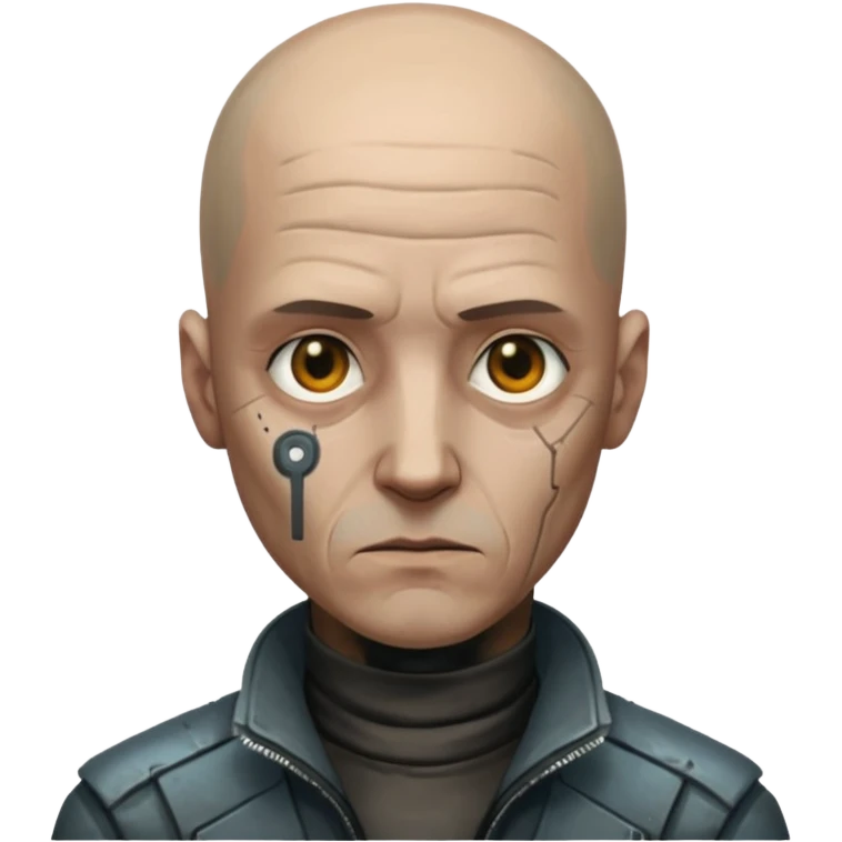 cyberpunk poor man whihout hair emoji