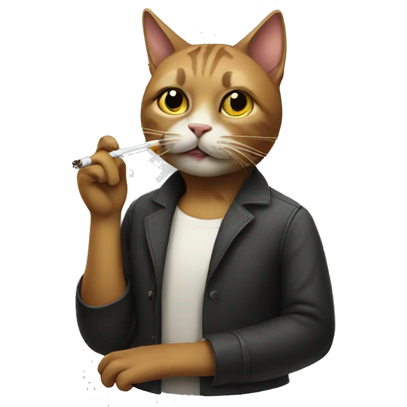 Cat smoking a cigarette emoji
