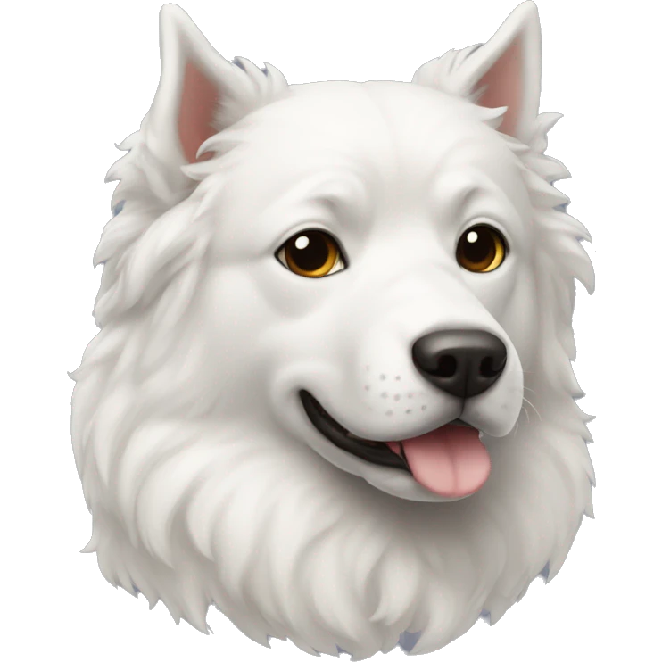 perro blanco llamodo luna emoji