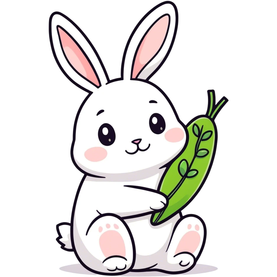 Bunny hugging a smiling pea emoji