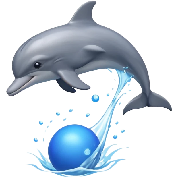 Dolphin jumping with ball emoji