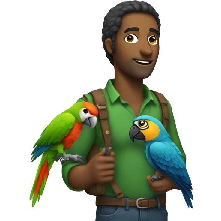 A man with a parrot  emoji