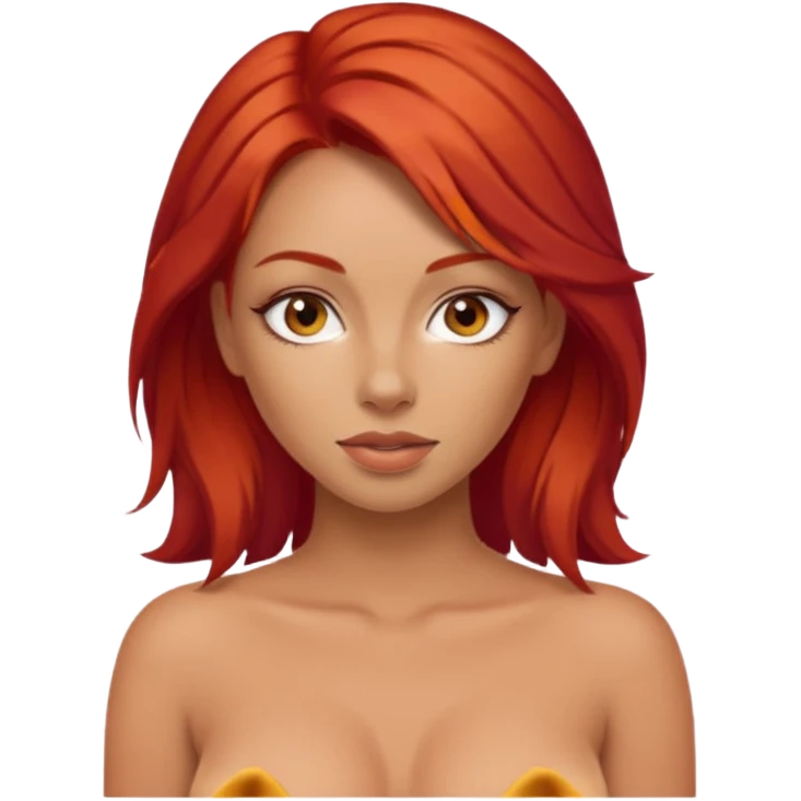 Sexy  naked red hair princess emoji