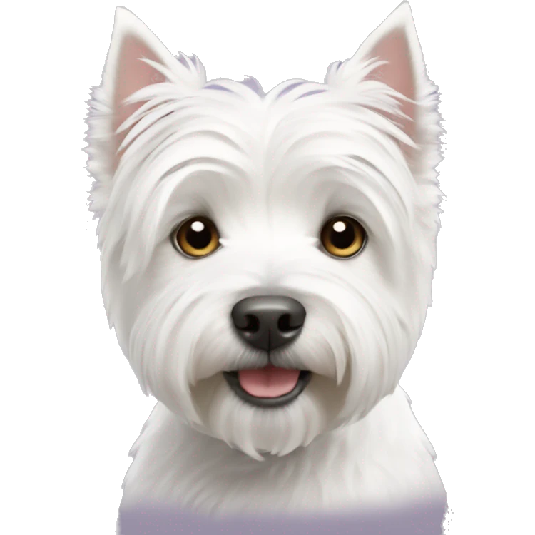 west highland white terrier with white hearts emoji