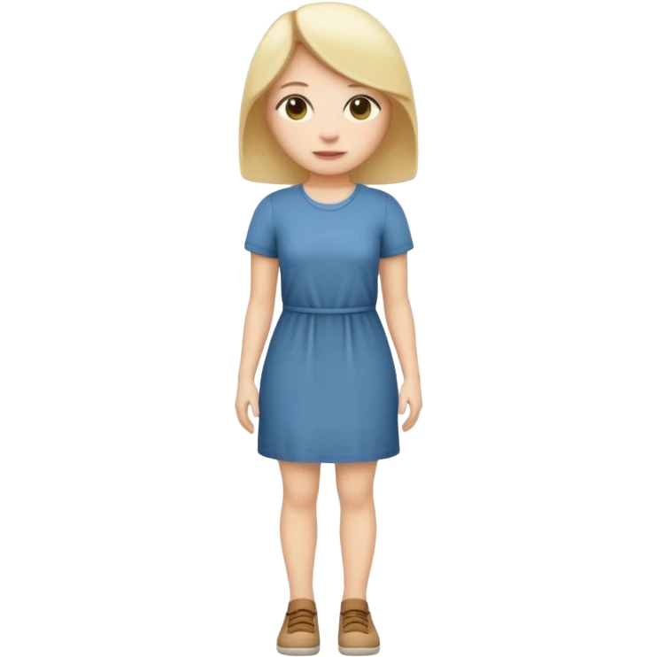 Create me an emoji of a full body white female in a casual dress. emoji