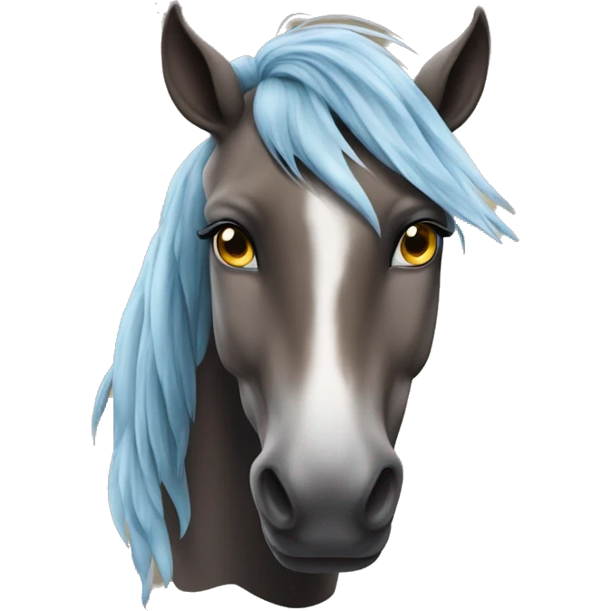 Blaues Herz mit Pferd emoji