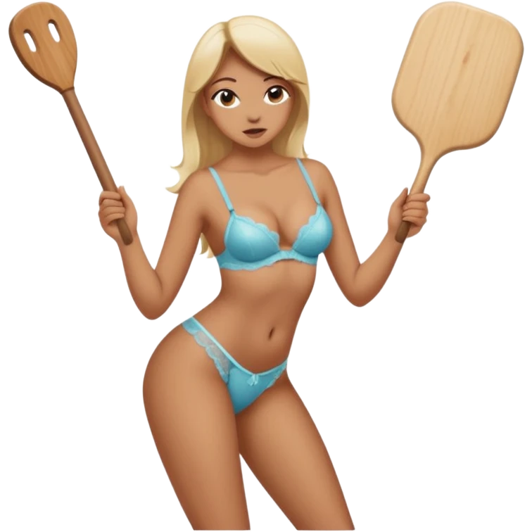 Spanking sexy ladys ass with paddle emoji