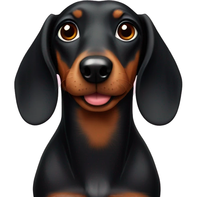 Black dachshund in love emoji