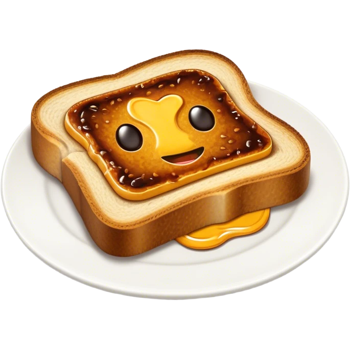 Vegemite on Toast Cinematic Realistic Vegemite on Toast Dish Emoji, depicted as a toasted slice of bread generously spread with Vegemite, rendered with warm textures and crisp details that capture its uniquely Australian flavor. emoji