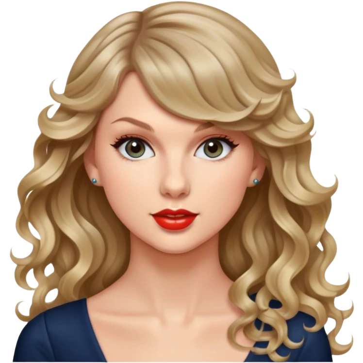 taylor swift tóc xoăn lọng sóng dài emoji
