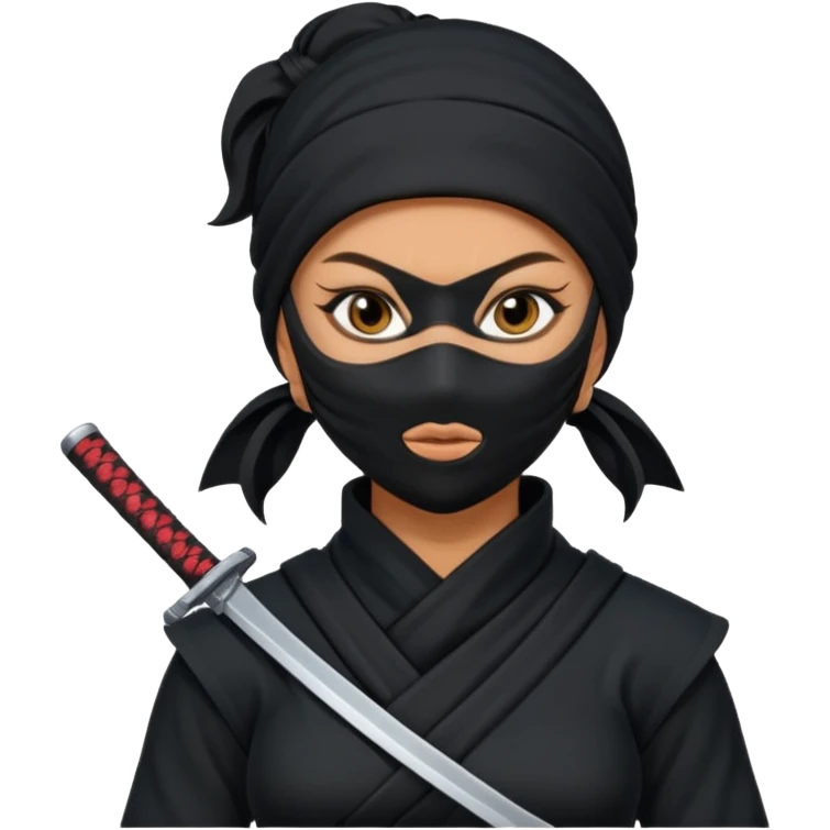 Female Ninja with mask emoji