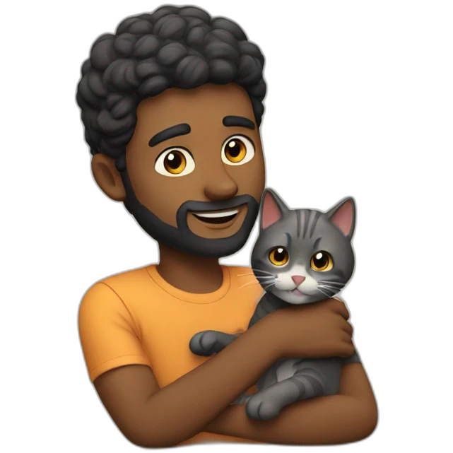 Man with cat playing  emoji