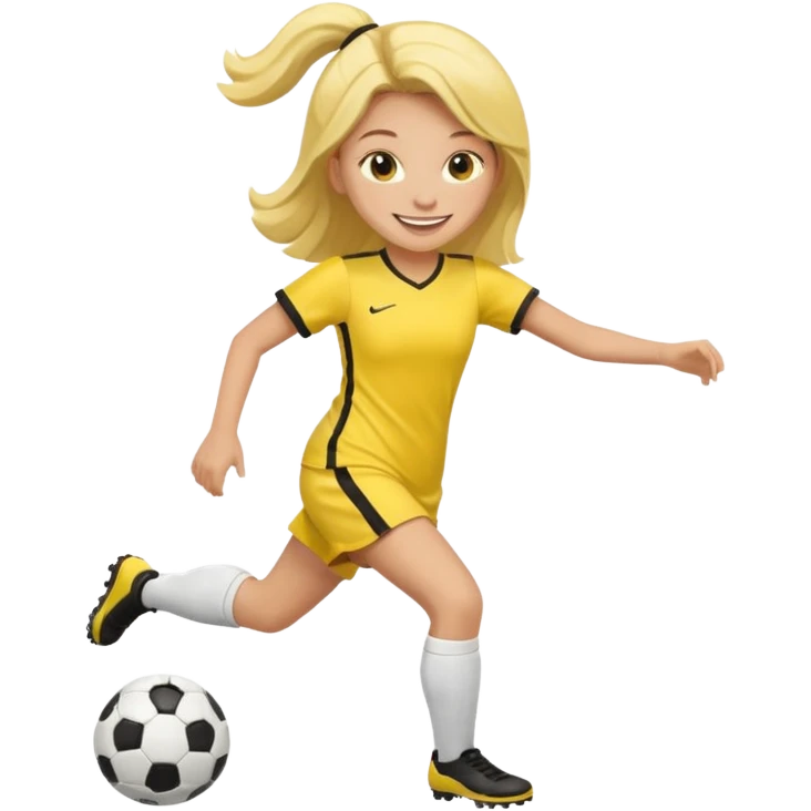 kids play soocer in yellow dress emoji