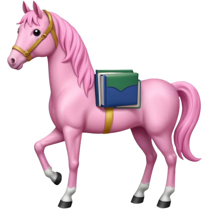 pink horse with book emoji
