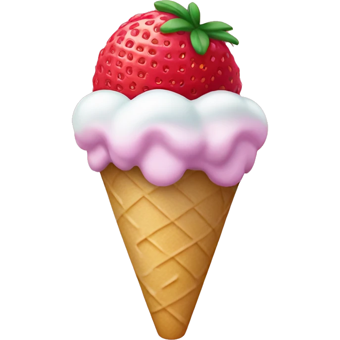Helado de fresa emoji