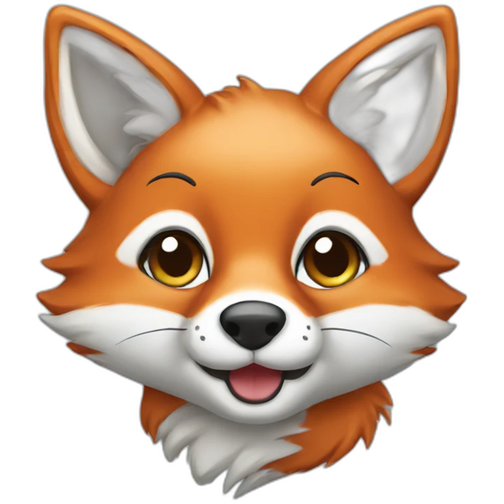 cute fox head blue emoji