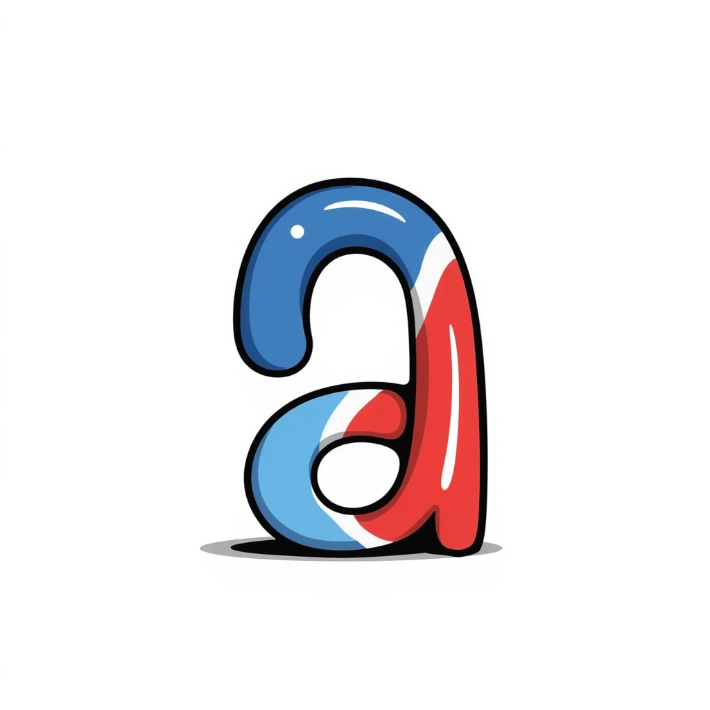 alpha symbol with blue red gradient emoji