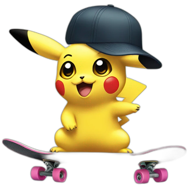 pikachu making skateboard emoji
