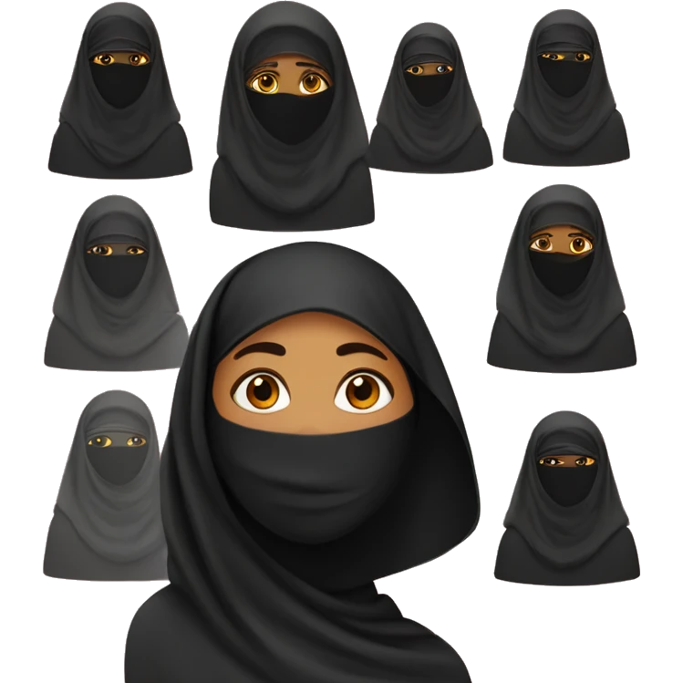 A Sri Lankan woman wearing a black niqab emoji
