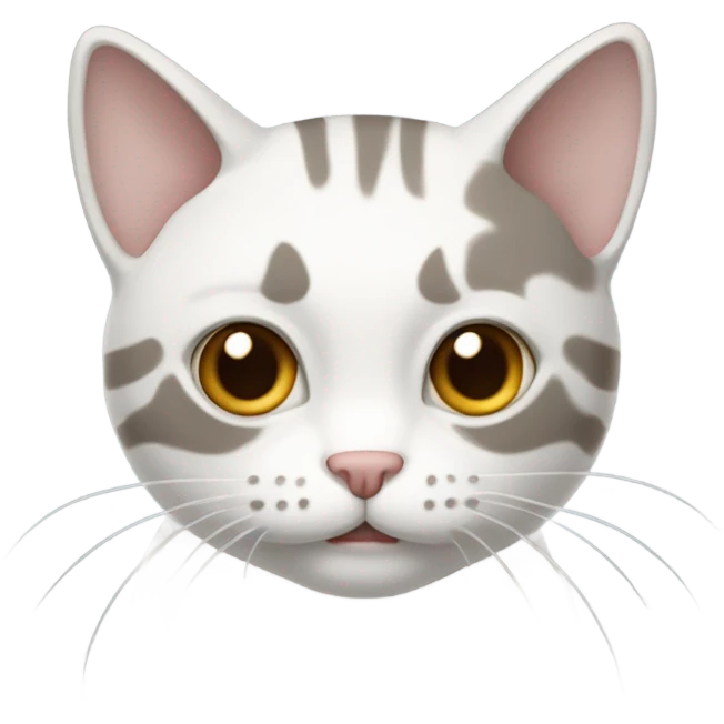 Gato blanco con rayas grises y marrones emoji