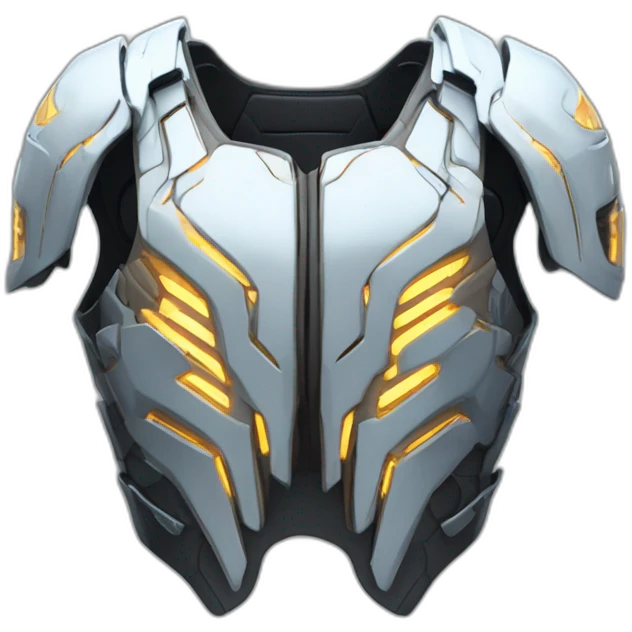 futuristic armored Omega Energy breastplate radiating omega energy emoji
