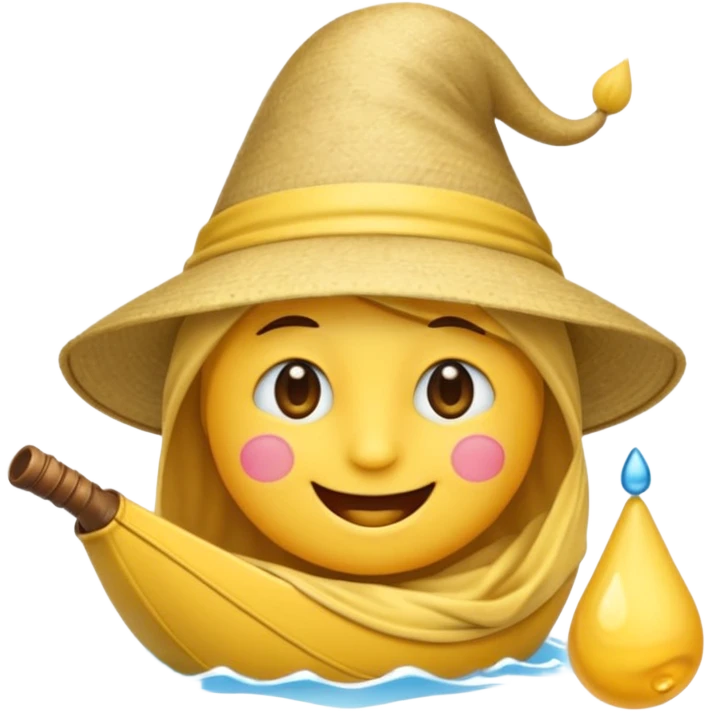 Emoji souriant avec goutte de sueur avec chapeau d"anniversaire et goutte de sueur emoji