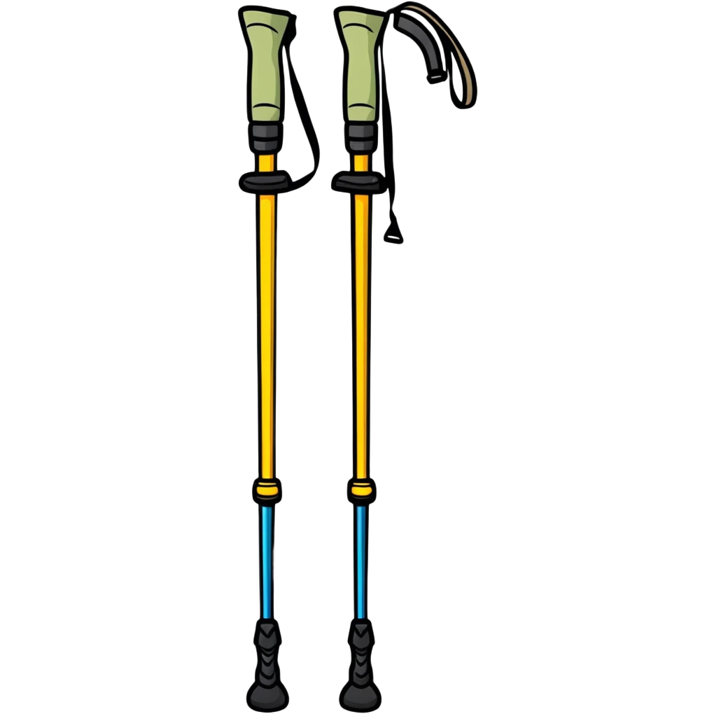 hiking poles, trekking poles emoji