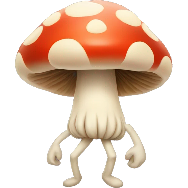 Mushroom with legs, arms emoji