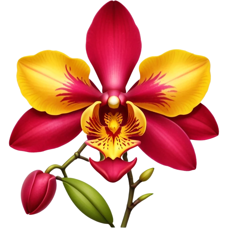 Red and yellow orchid  emoji