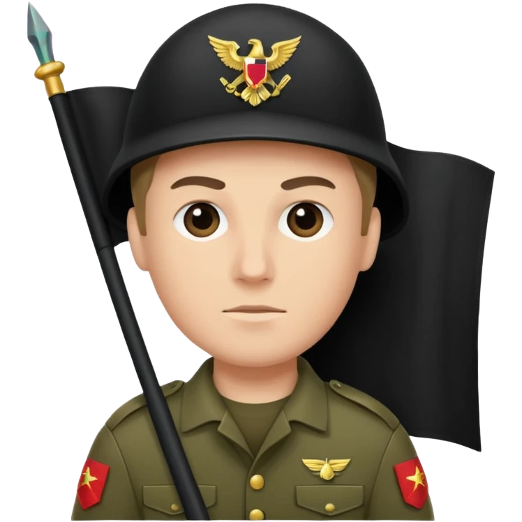 souldier caryying black flag emoji