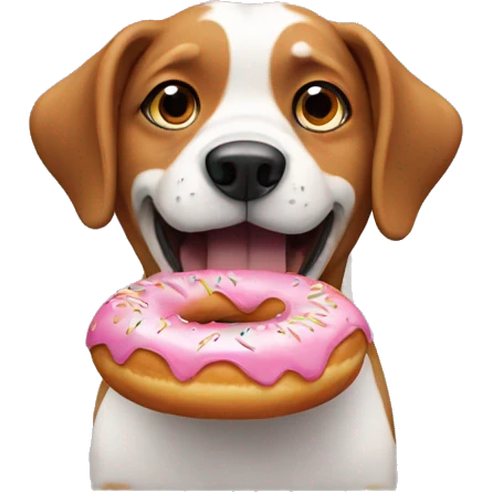 Dog eating a doughnut  emoji