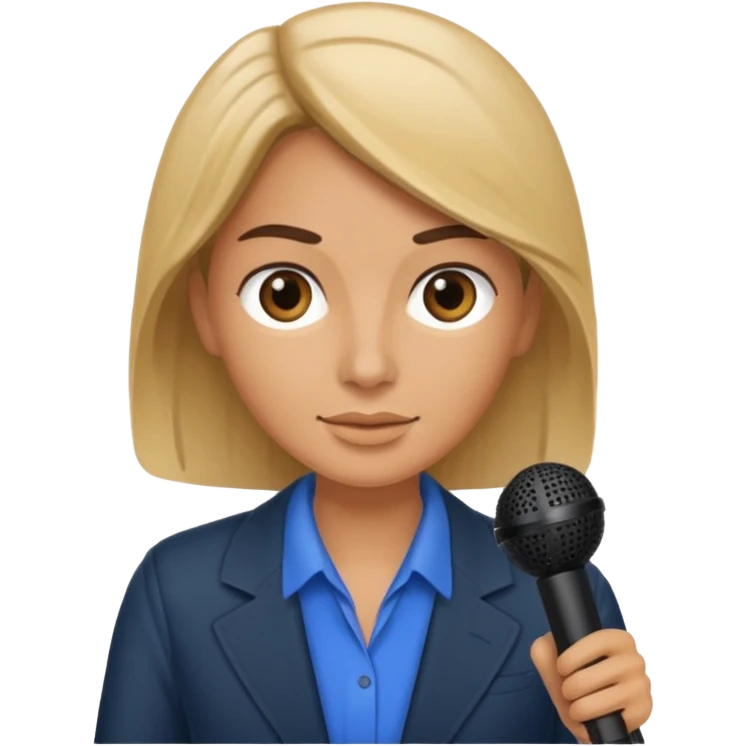 Reportera con 2 micrófono emoji