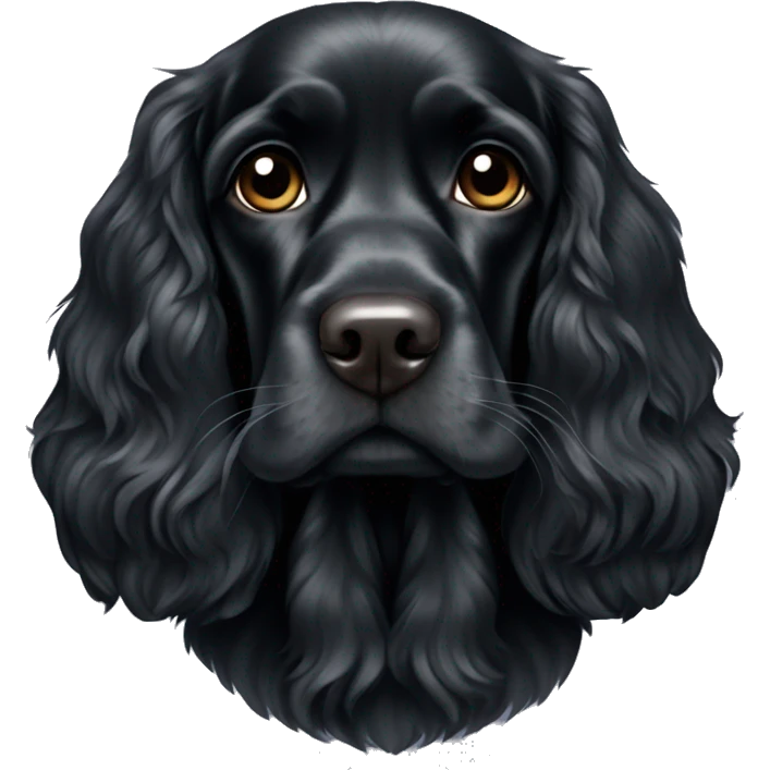 black english cocker spaniel sitting calmly emoji