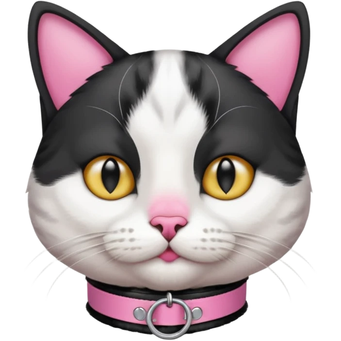 Cat with tag collar, half body emoji
