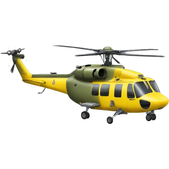 Military helicopter yellow emoji