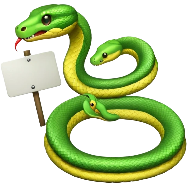 Snake holding blank sign emoji