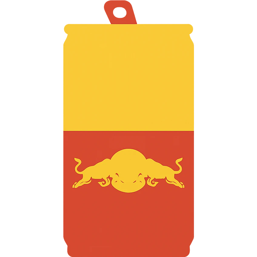Flat Red Bull yellow emoji