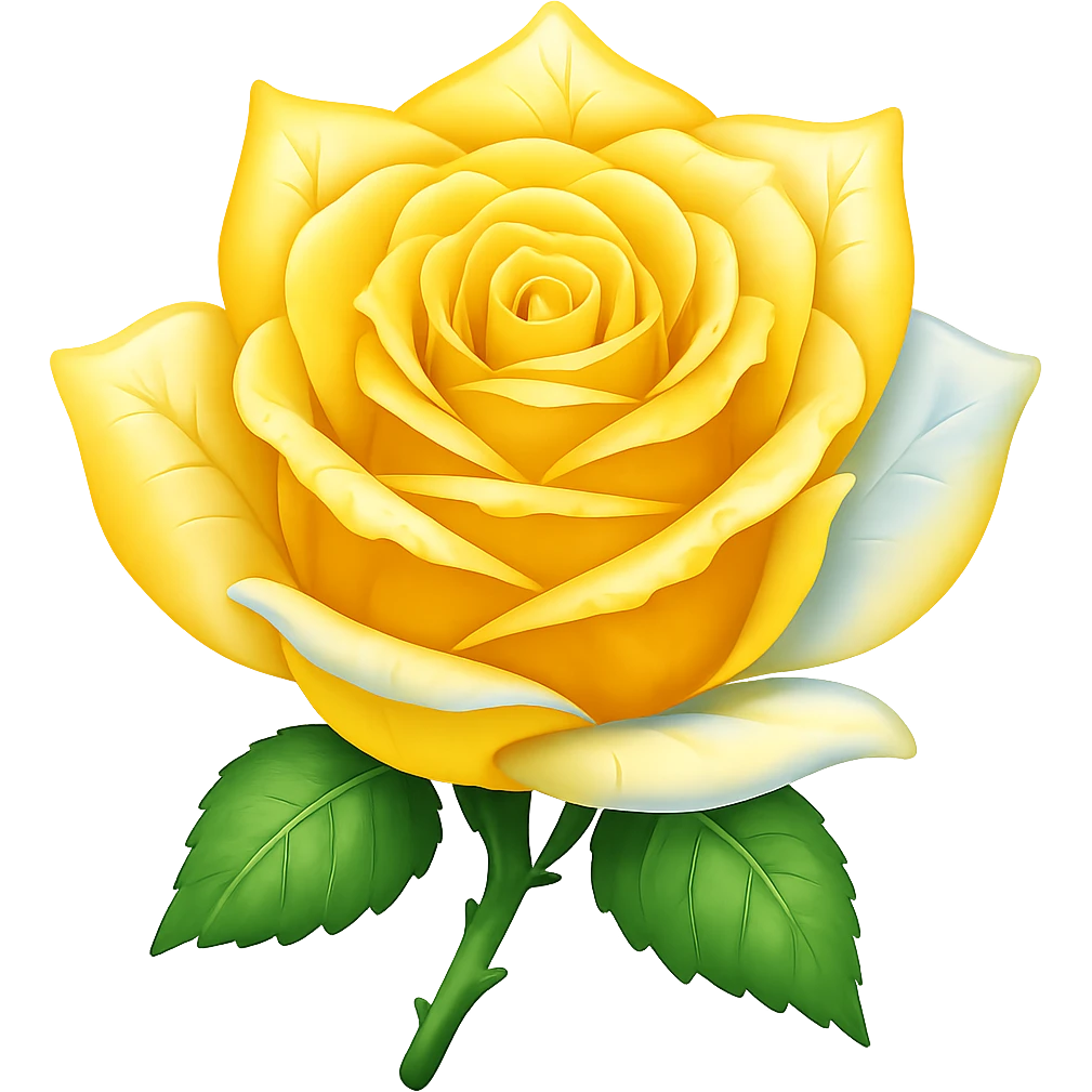 Make the ice rose yellow in the style of emoji, keeping the emoji style look and no background. emoji
