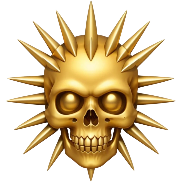 gold skull with spikes in circle arround emoji