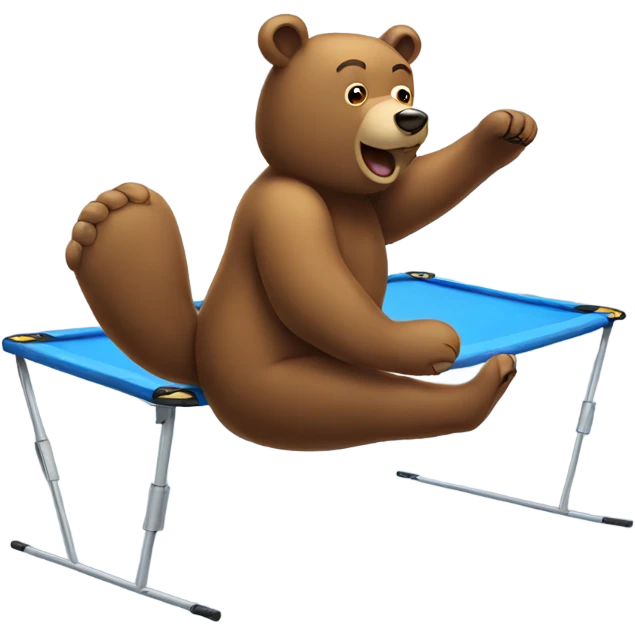 A bear on a trampoline  emoji