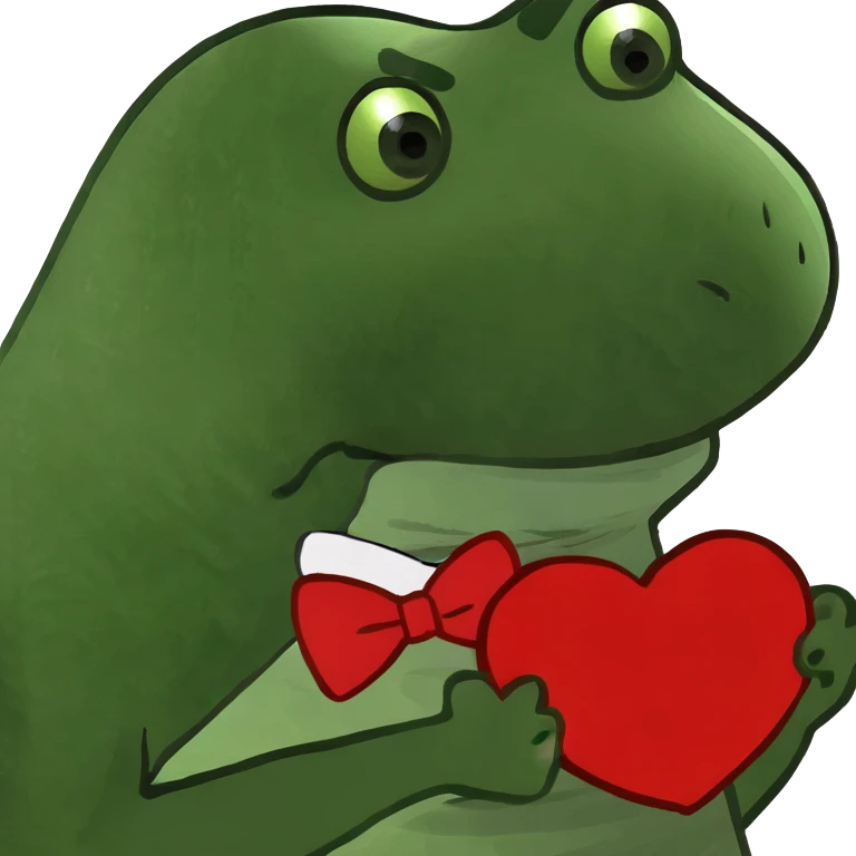 Dinosaur holding a heart emoji