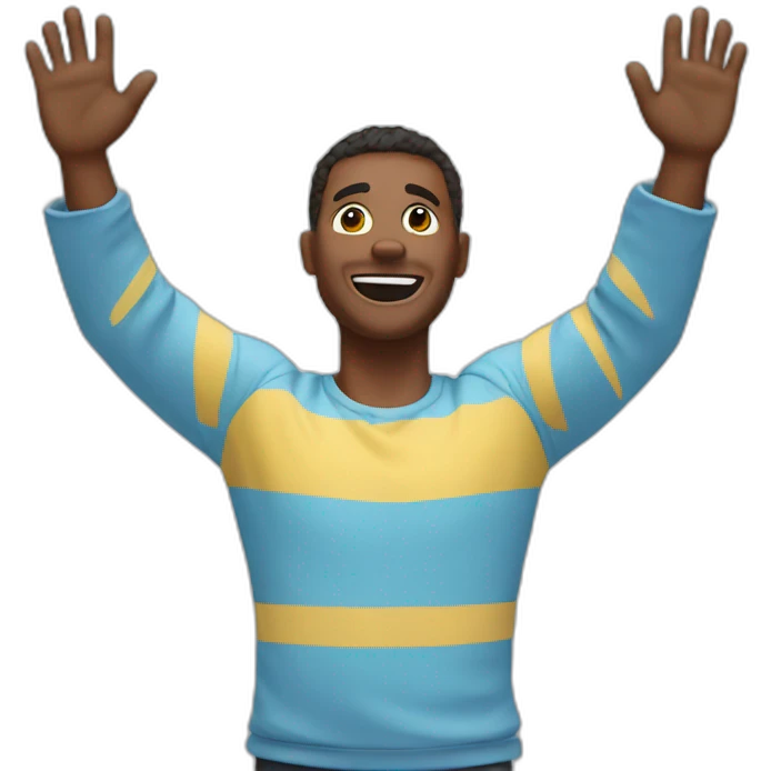 thanks the sky with the arms open emoji