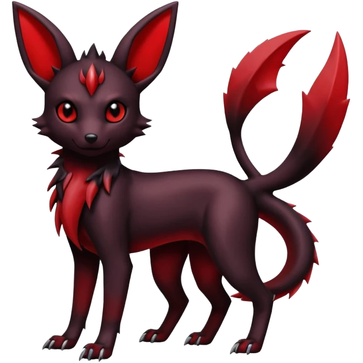  Shiny edgy dark gloomy red gothic cool badass Umbreon-Salandit-Jolteon-fusion emoji