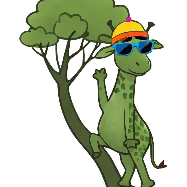 giraffe climbing a tree emoji