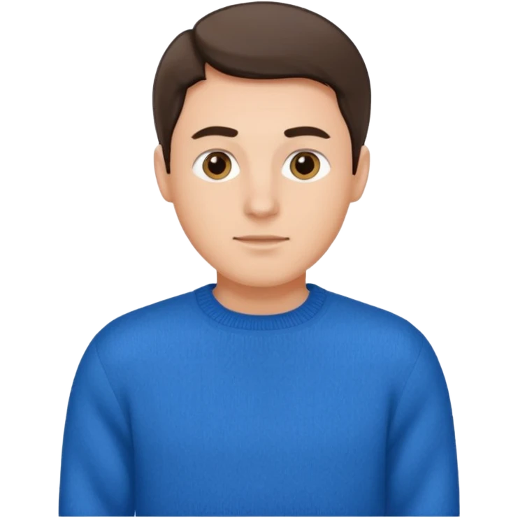 mach mir einen organiserten mann mit blauem pullover emoji