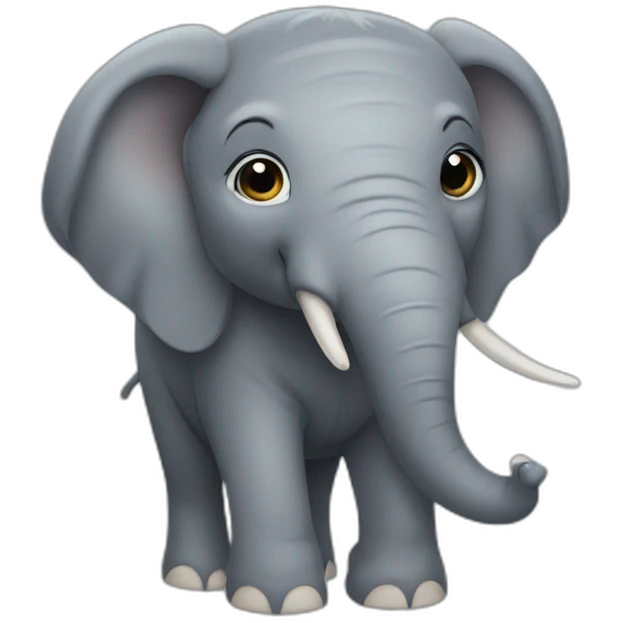 animal elephant with Mullet hairstyle emoji
