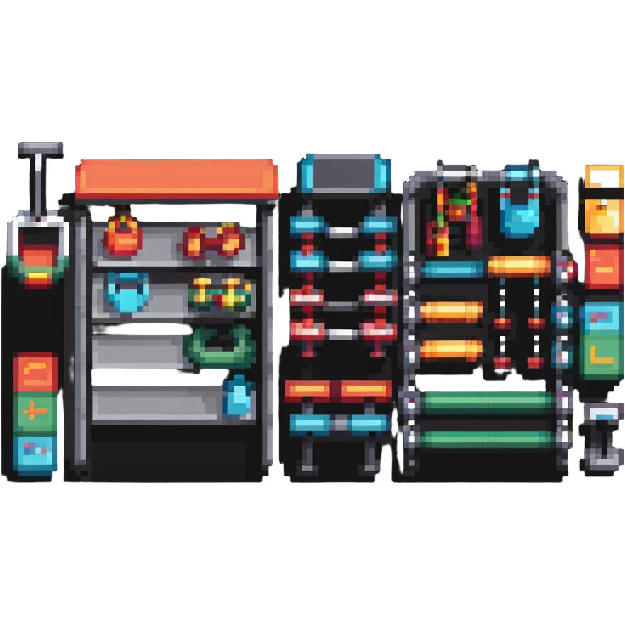 Gym fitness center with exercise equipment emoji