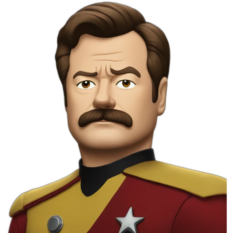 Ron Swanson as Captain Kirk Star Trek  emoji